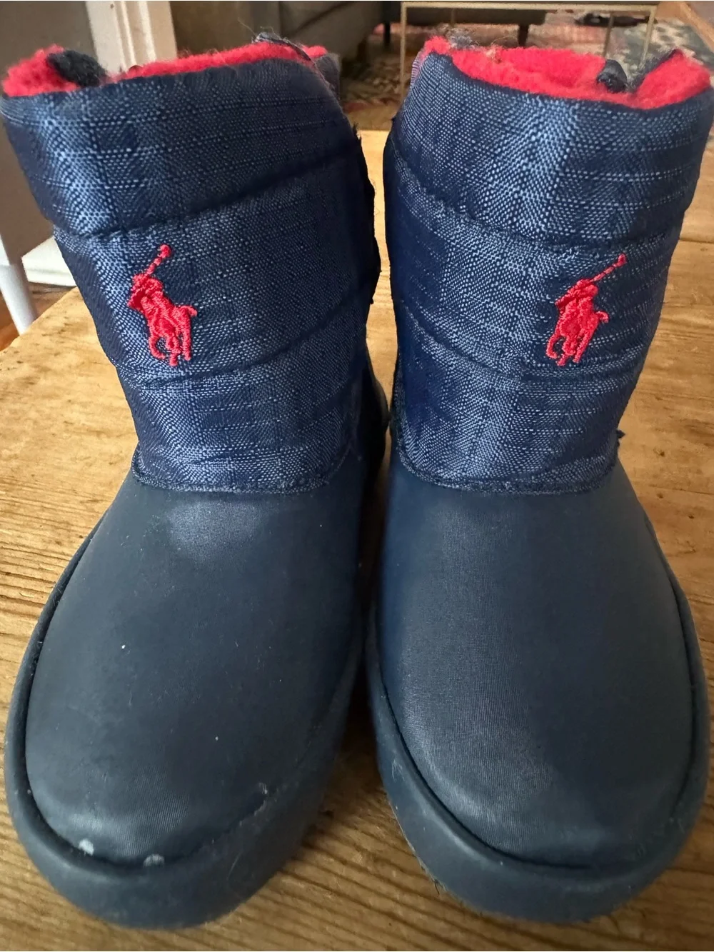 Ralph Lauren Navy Boots with Red Accents